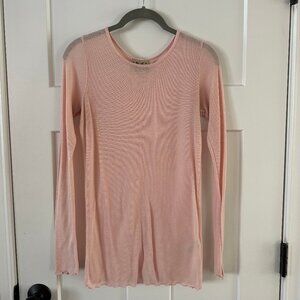 Vintage Juicy Couture Y2K Pink Thermal Waffle Knit Long Sleeve Top